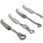 Four Mini Cheese Knives with Mixed Handle Designs