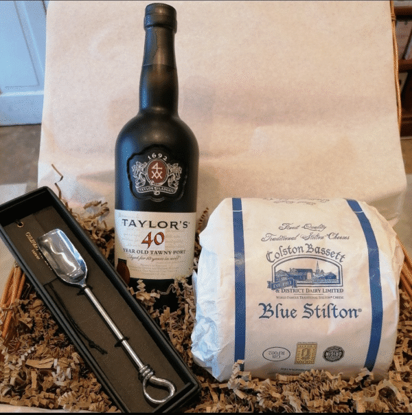 Vintage Port & Stilton in Wicker hamper