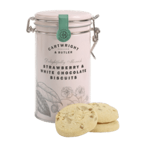 Cartwright Strawberry & White Chocolate Biscuits - Metal Tin