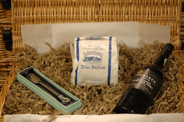 Vintage Port & Stilton in Wicker Hamper